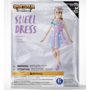 Halloween Girl Mermaid Tutu Dress, Shell Mermaid LED Costume
